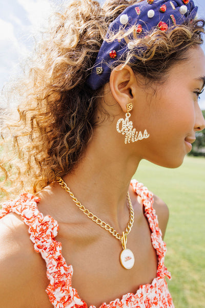 Ole Miss Gold Logo Earring with BC Logo