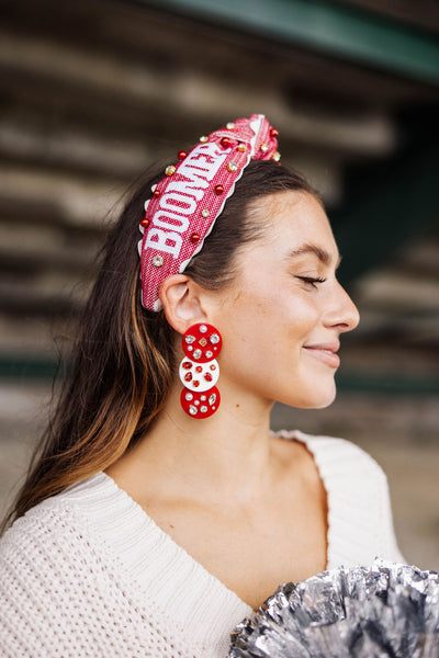 Oklahoma Adult Size BOOMER SOONER Cross Stitch Headband