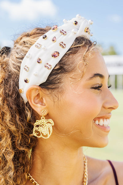 Mississippi State White Logo Headband