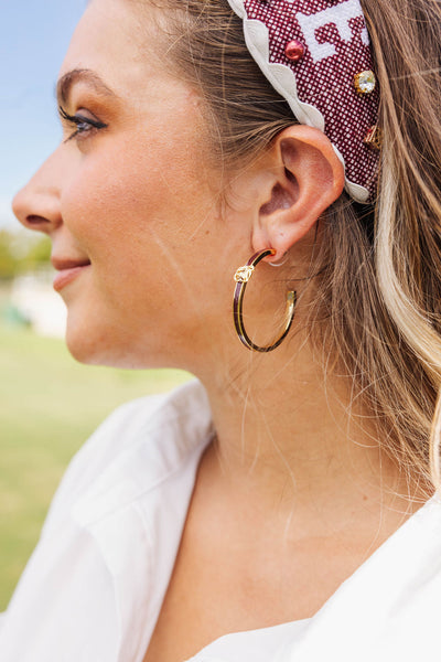 Mississippi State Logo Hoop Earrings