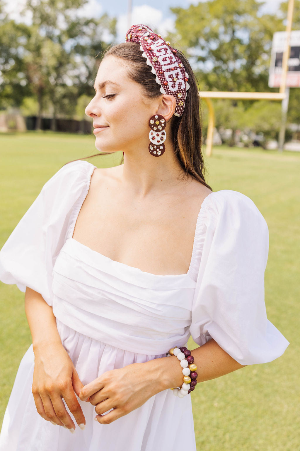 Maroon Beaded Brianna Bracelet