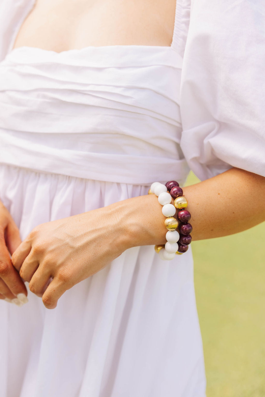 Maroon Beaded Brianna Bracelet