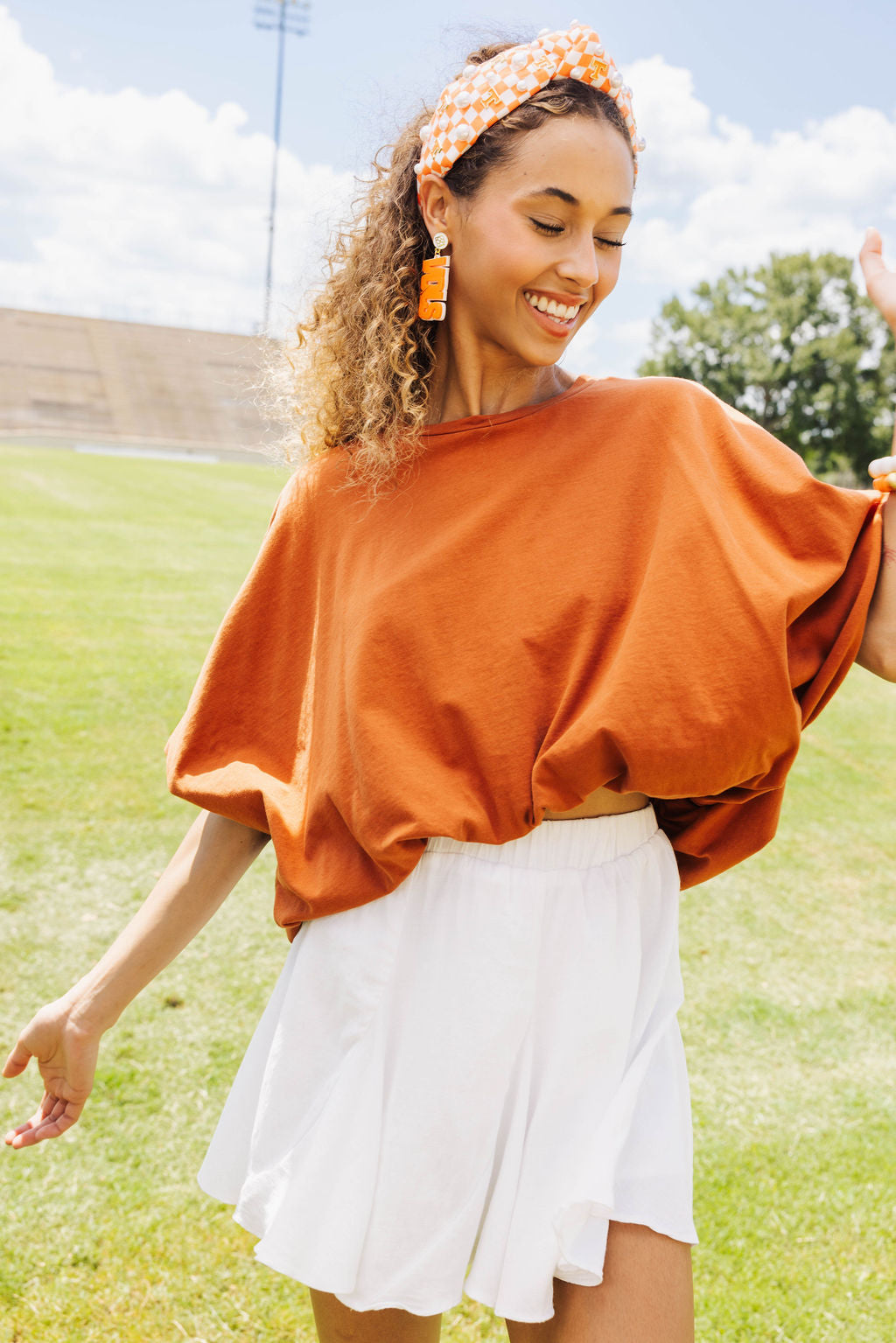 University of Tennessee Orange and White VOLS Earrings