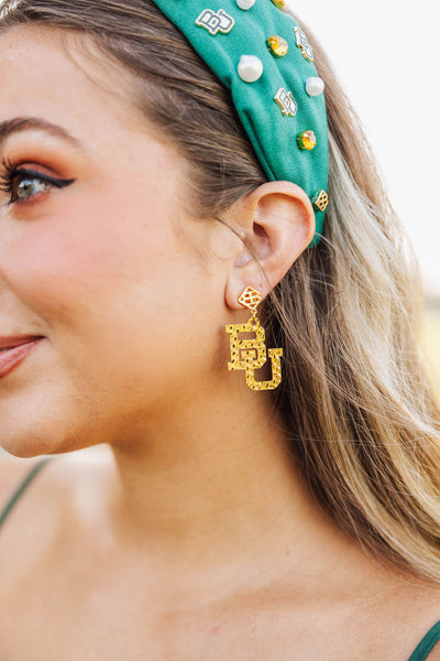 Baylor Gold Logo Earring with BC Logo