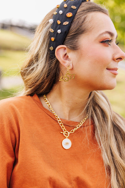 Oklahoma State Gold Logo Earring with BC Logo