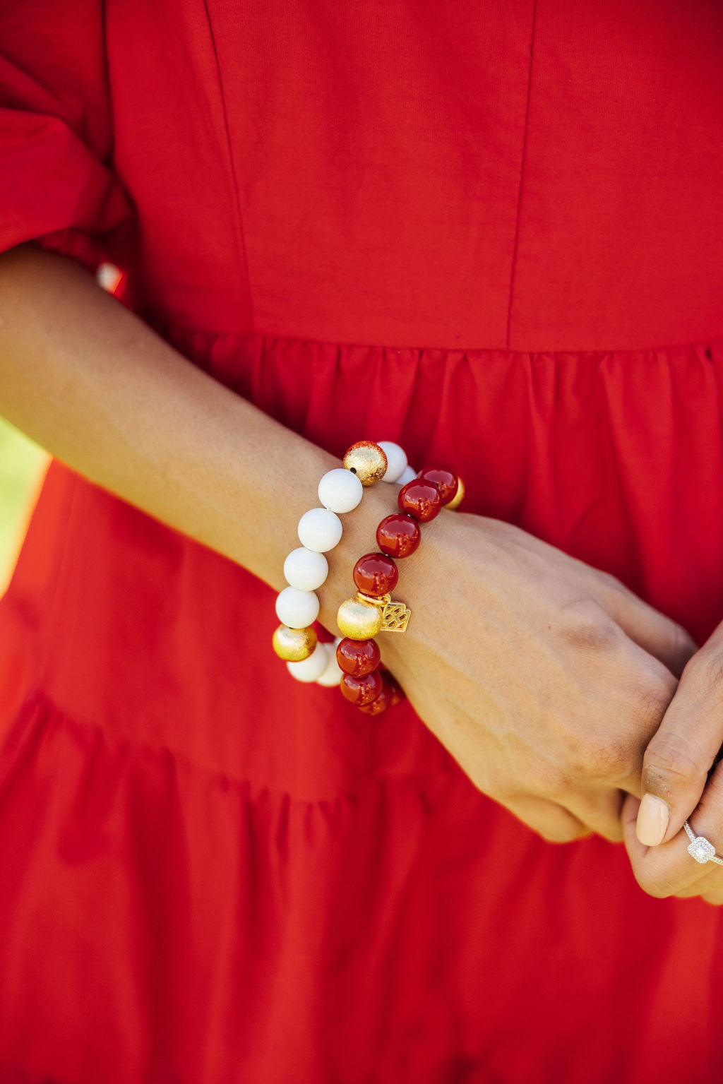 White Beaded Brianna Bracelet