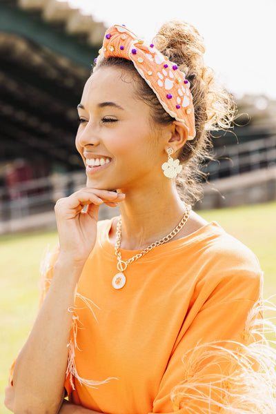 Clemson Gold Logo Earring with BC Logo