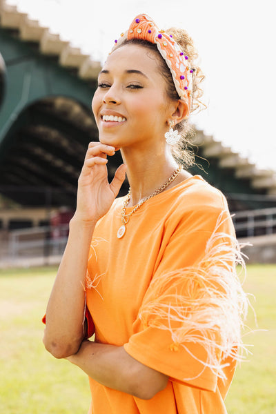 Clemson Silver Logo Earring with BC Logo