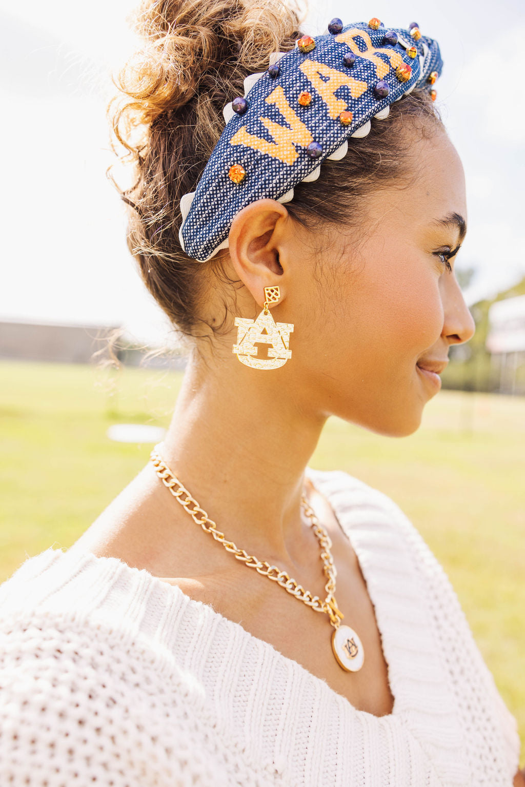 Auburn Gold Logo Earring with BC Logo