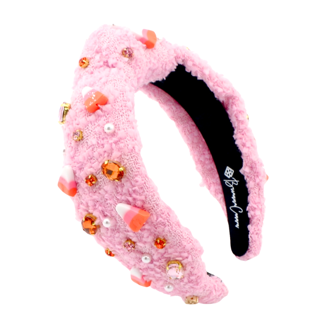 Adult Size Pink Candy Corn Headband with Crystals