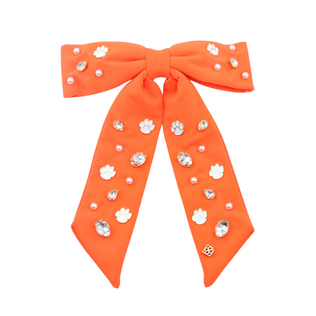 Clemson Orange Bow  Barrette