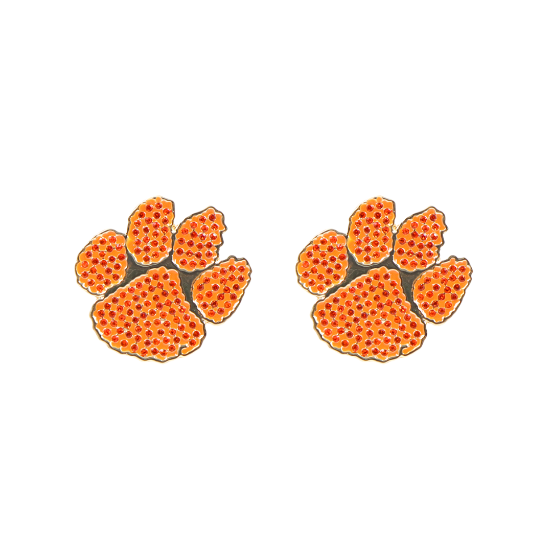 Clemson Pavé Logo Studs