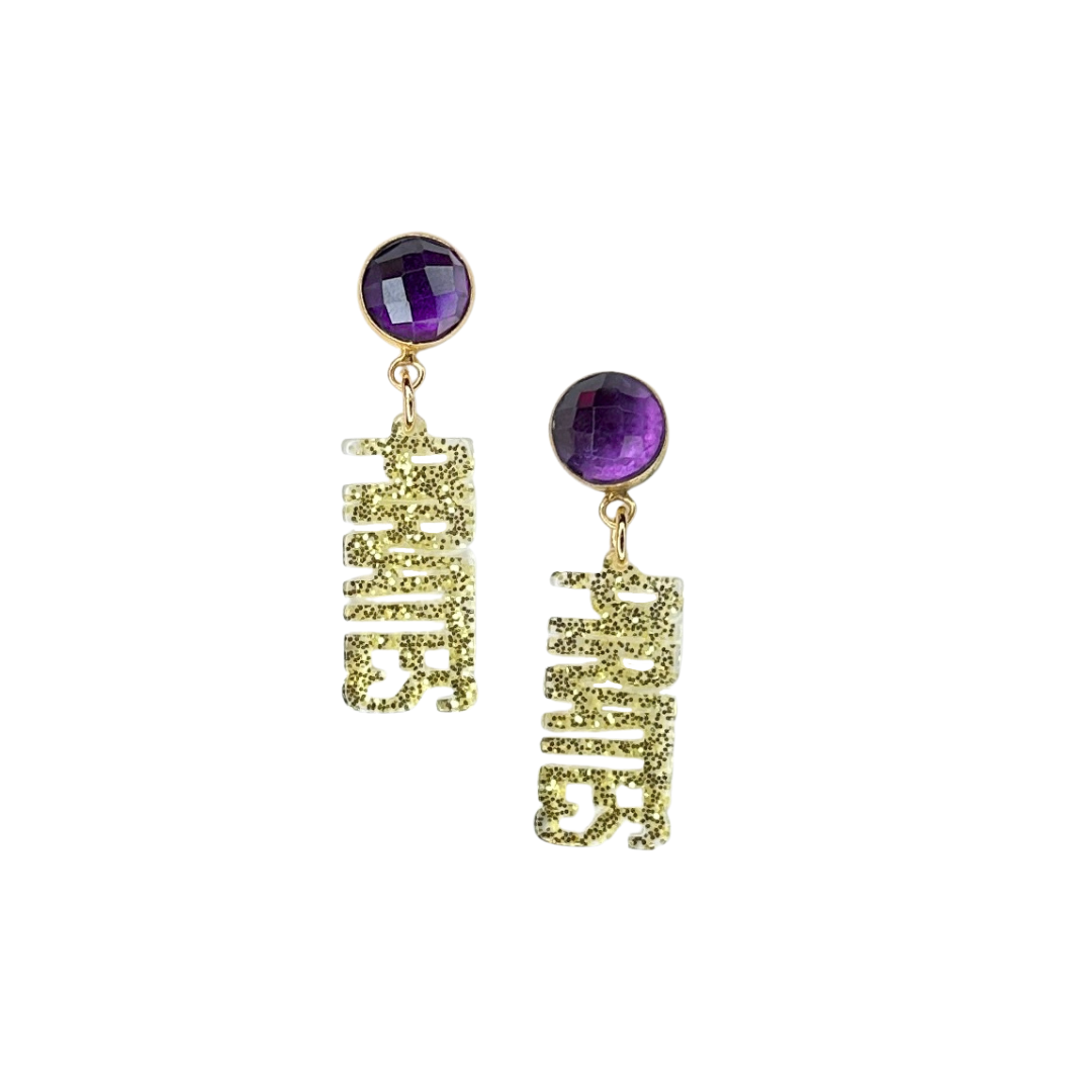 East Carolina Mini Gold Glitter PIRATES Earrings