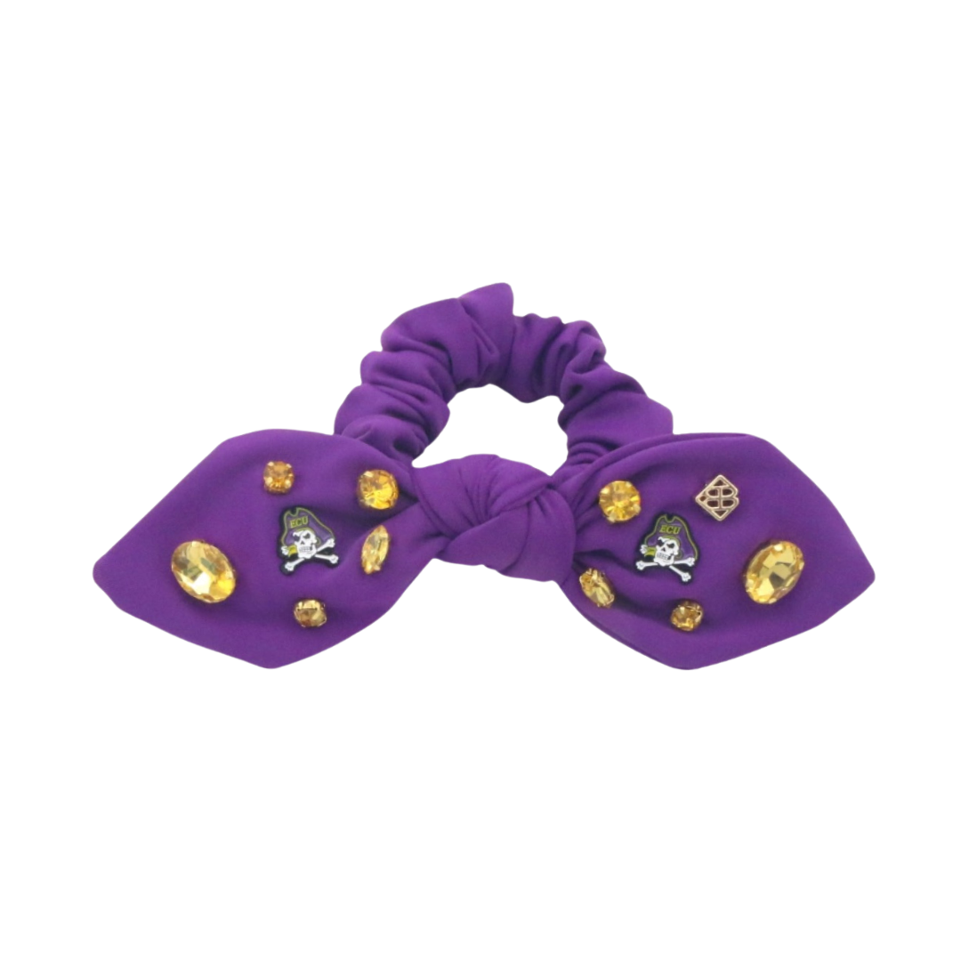 East Carolina Purple Logo Bow Scrunchie