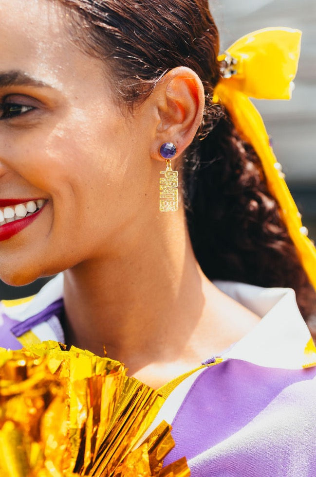 East Carolina Mini Gold Glitter PIRATES Earrings