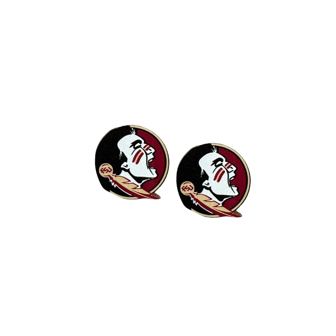 Florida State Seminole Logo Stud Earrings