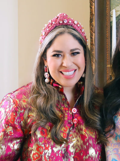 BC x Stylin Brunette - Maroon and Blush Jewel & Pearl Earrings