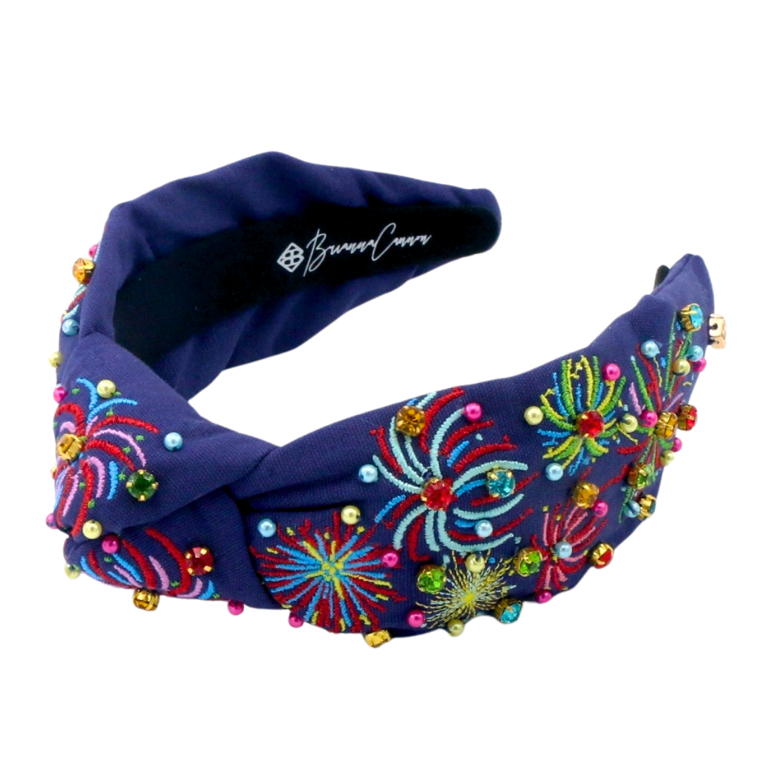 Adult Size Embroidered Fireworks Headband