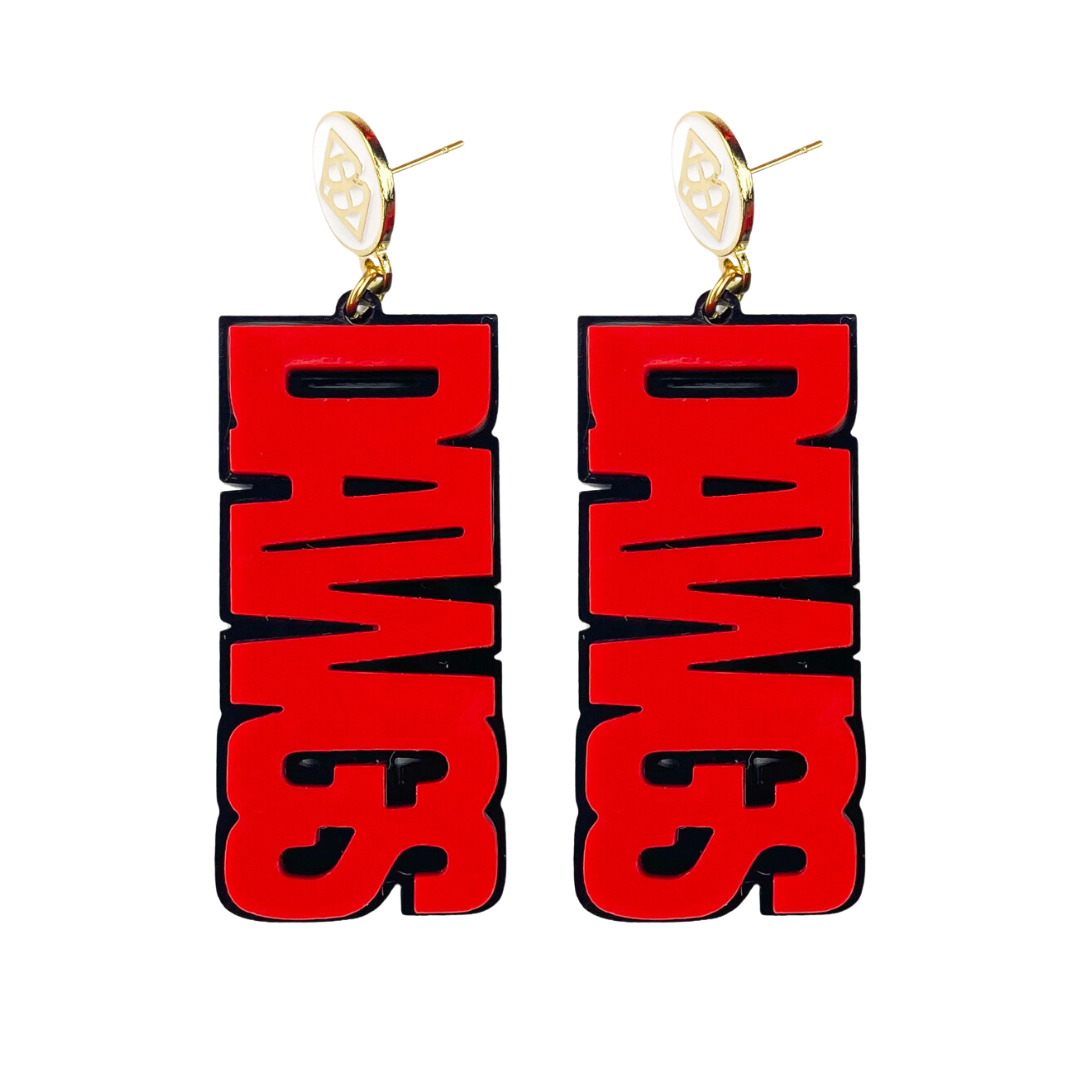 Georgia Red and Black DAWGS Earrings