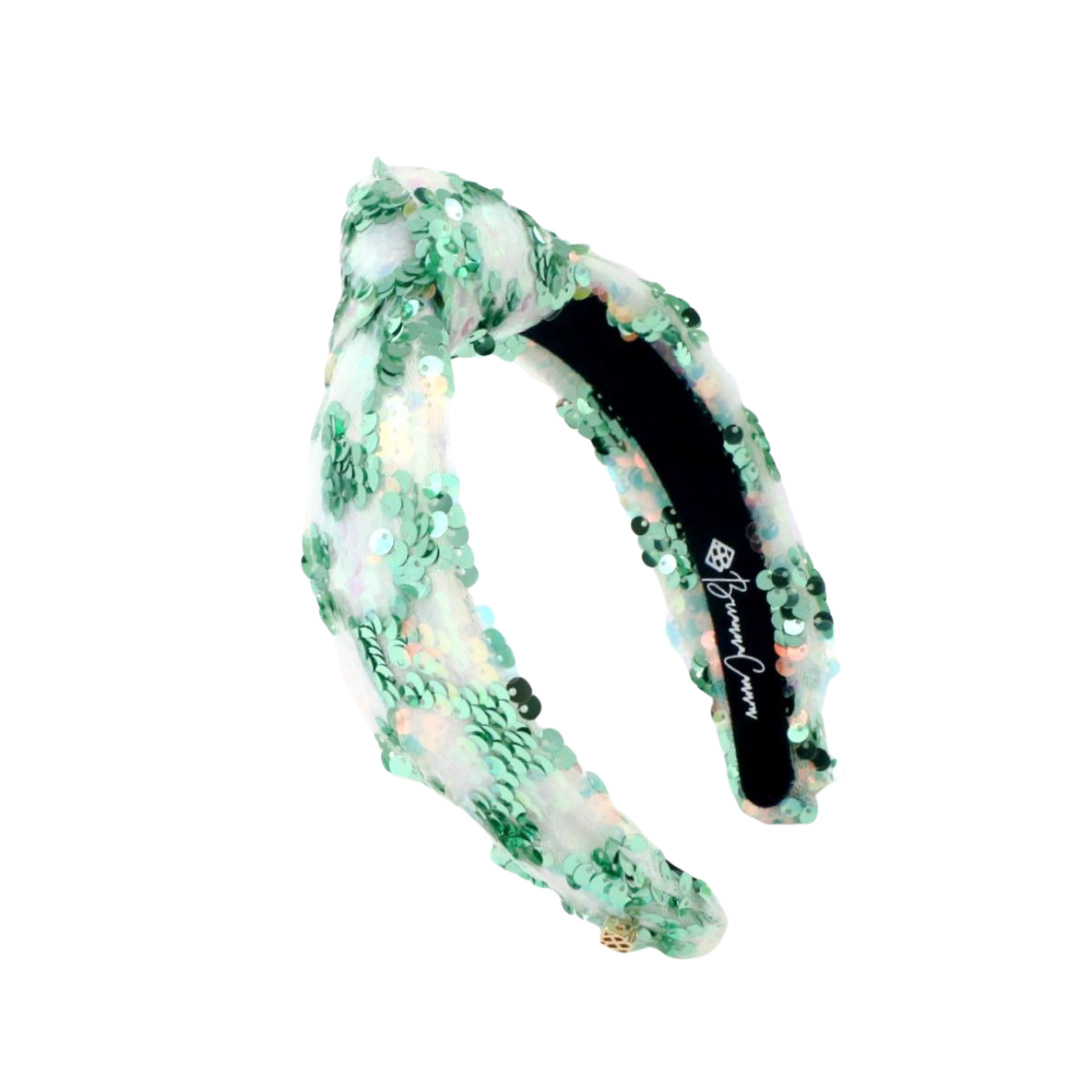 Child Size Green Iridescent Sequin Headband