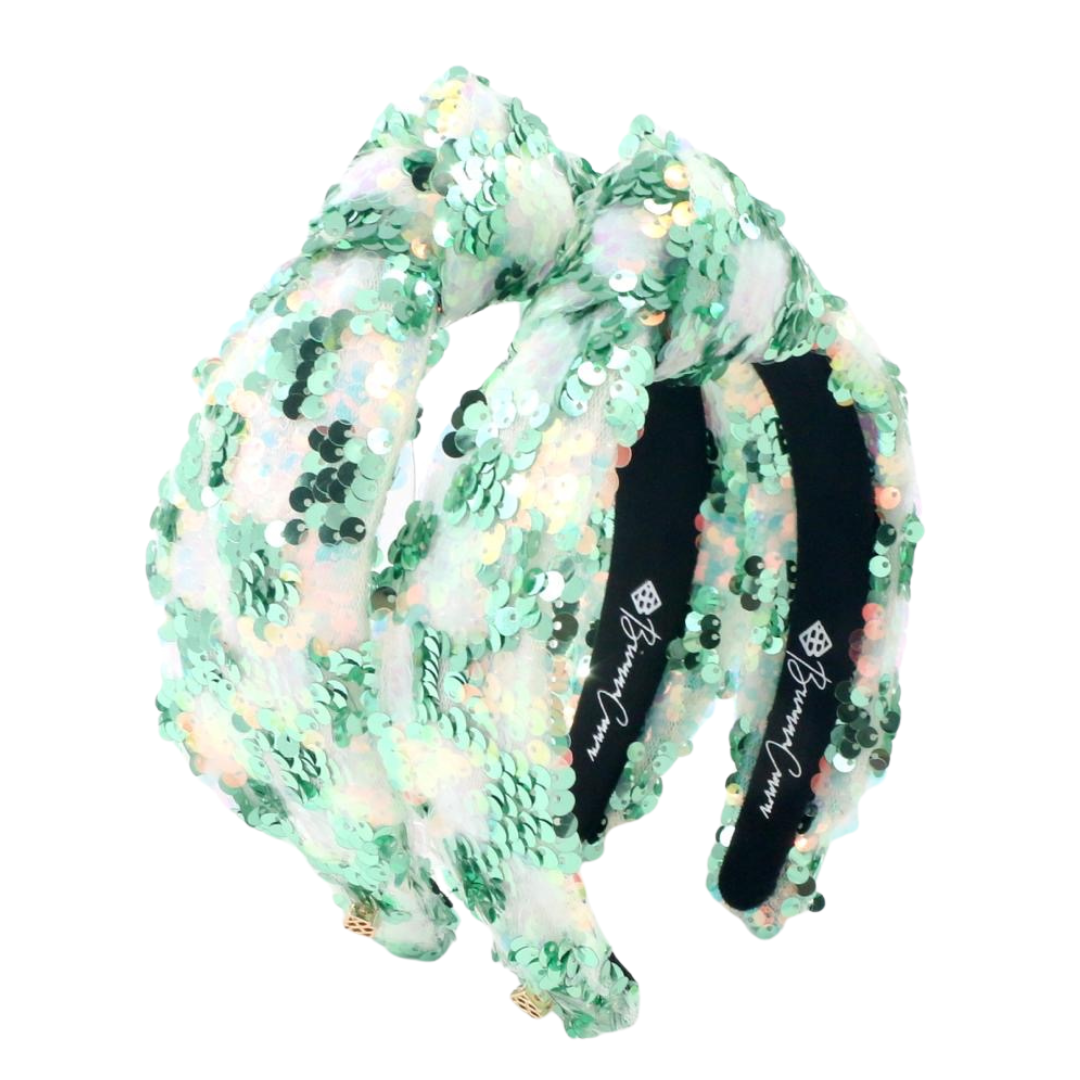 Child Size Green Iridescent Sequin Headband