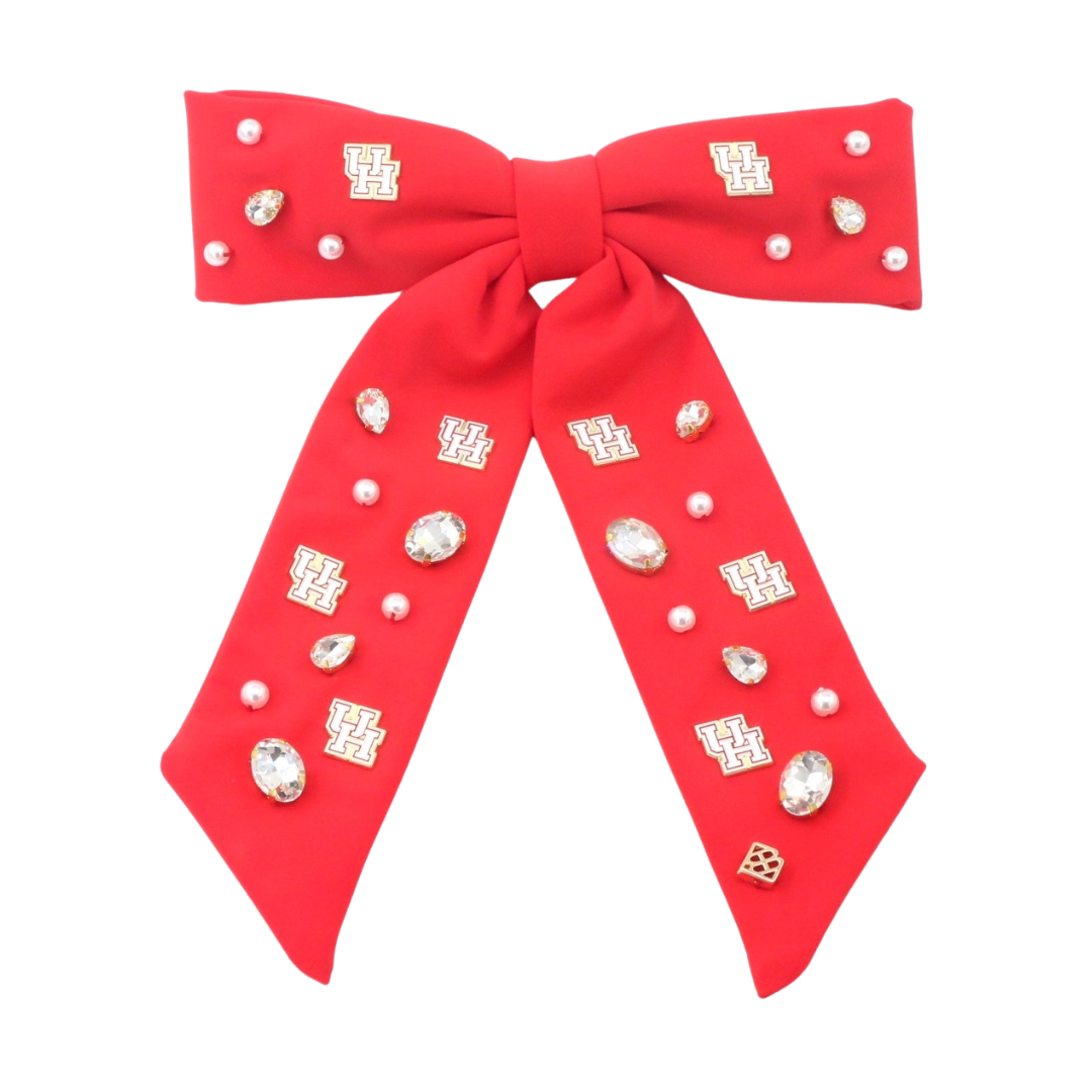 Houston Red Bow Barrette