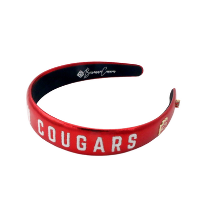 Houston Red Thin Embroidered Headband