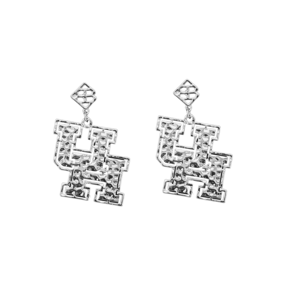 Houston Silver Logo Earring with BC Logo