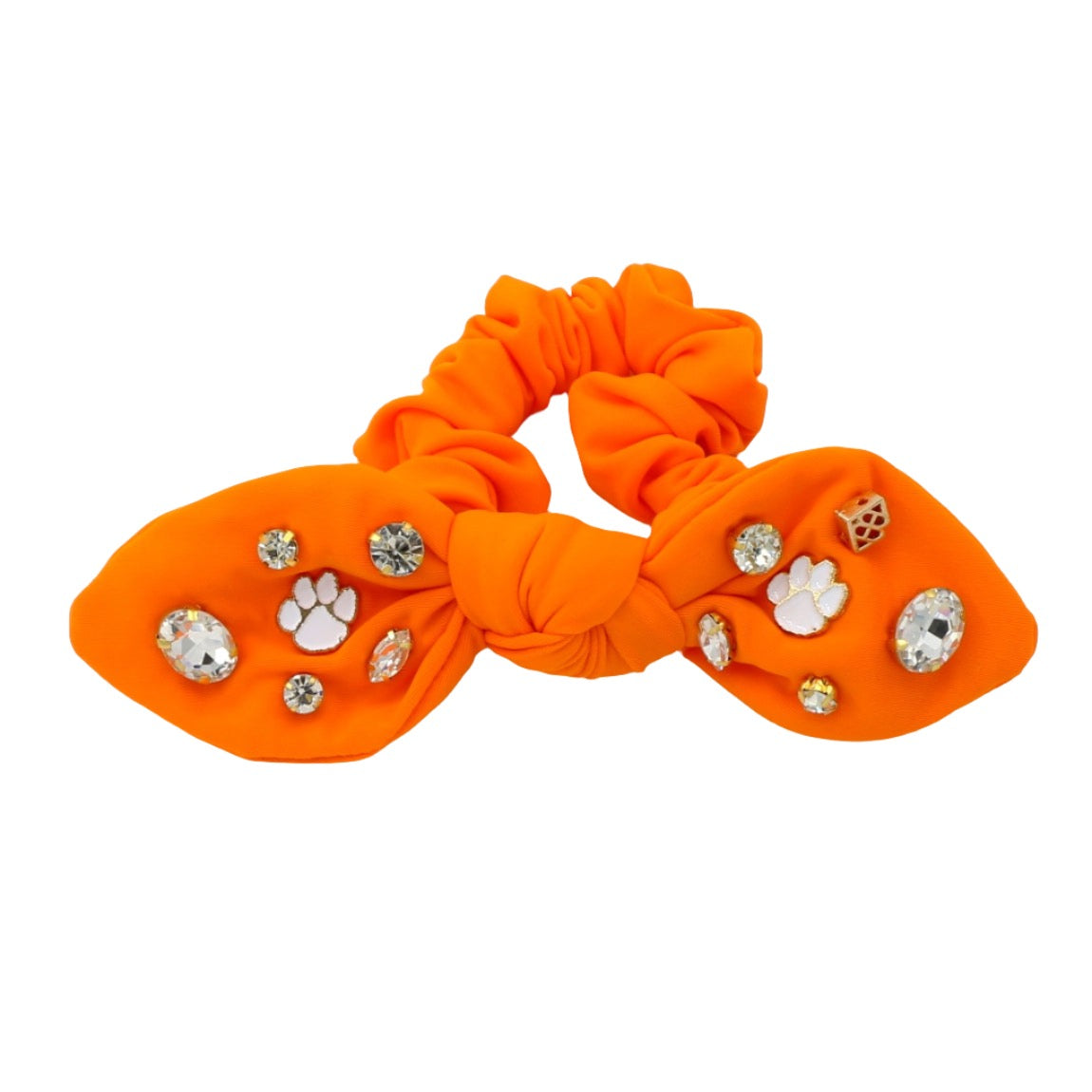 Clemson Orange Logo Bow Scrunchie