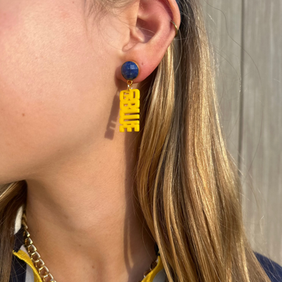 Michigan Mini Maize GO BLUE Earrings