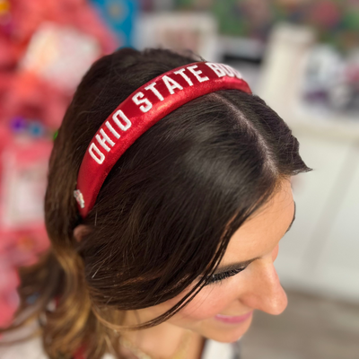 Ohio State Scarlet Thin Embroidered Headband