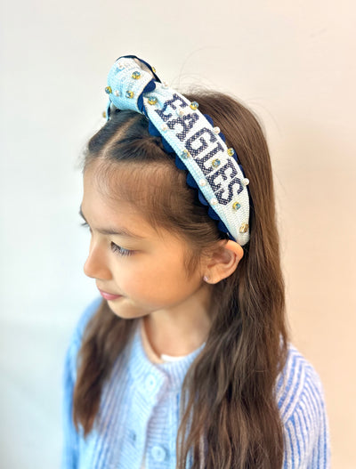 Child Size Prince of Peace Cross-stitch Headband With Pearls and Crystals