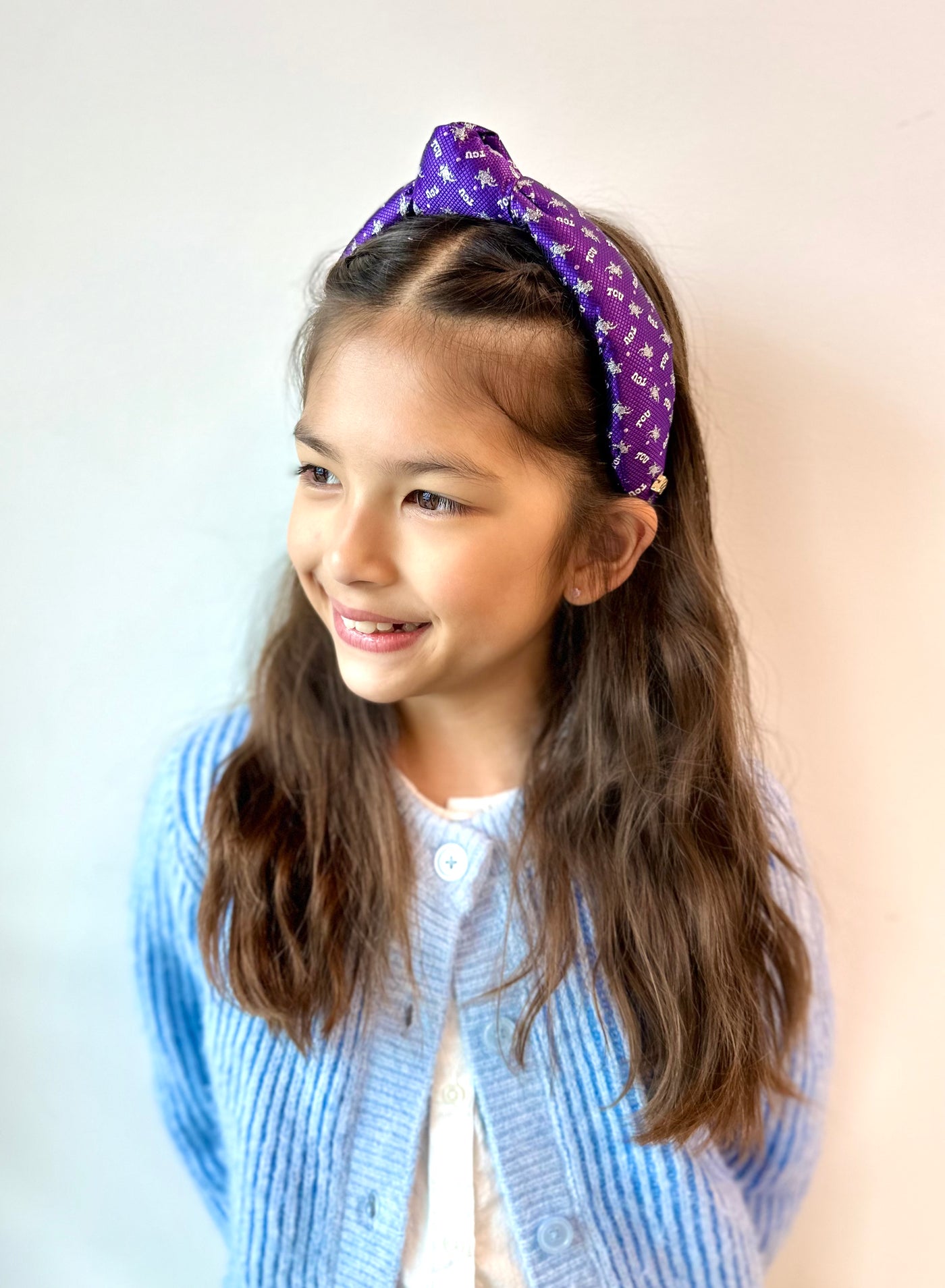 TCU Child Size Purple Woven Headband