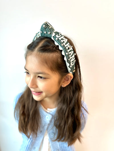 Michigan State Child SPARTANS Cross Stitch Headband