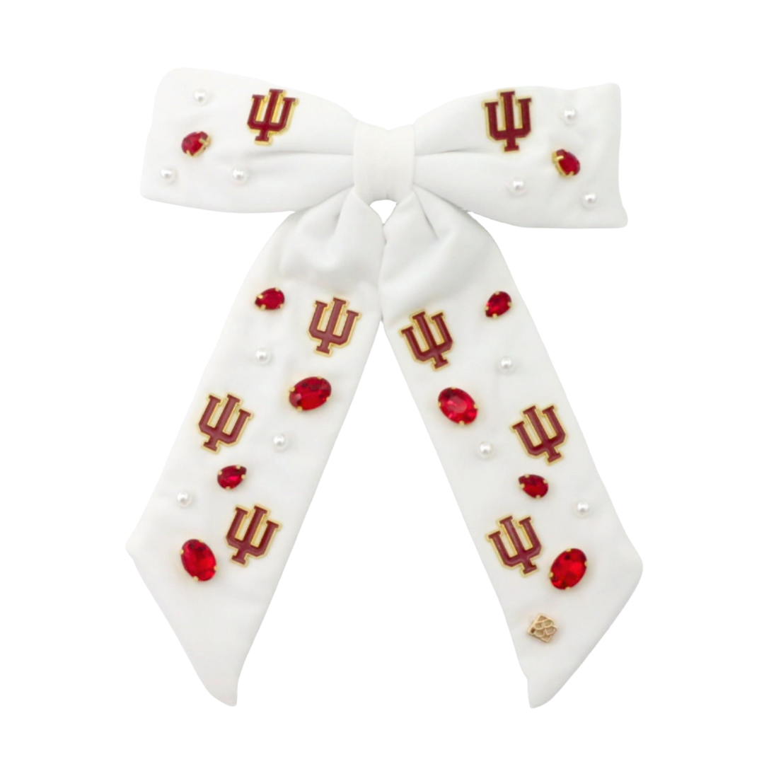 Indiana White Bow Barrette