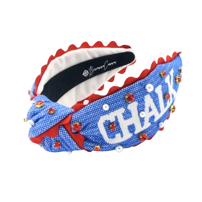 Kansas Adult Size ROCK CHALK Cross Stitch Headband