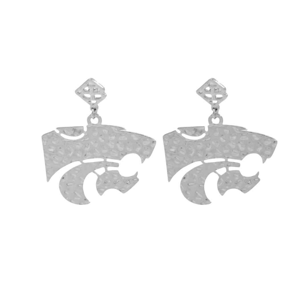 Kansas State Silver Logo Earring with BC Logo