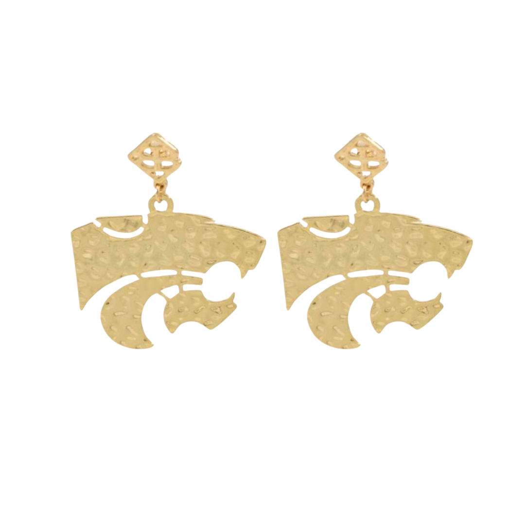 Kansas State Gold Logo Earring with BC Logo