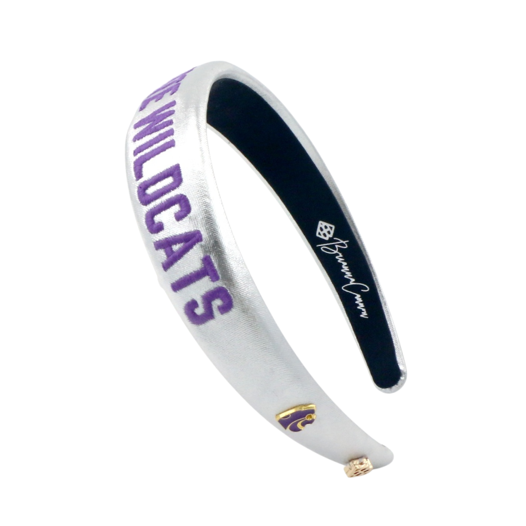 Kansas State Silver Thin Embroidered Headband