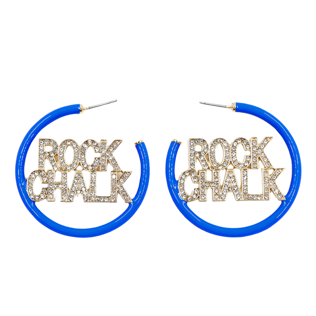 Kansas Blue Pavé Hoop Earrings