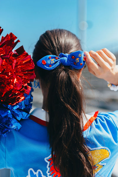 Kansas Blue Logo Bow Scrunchie