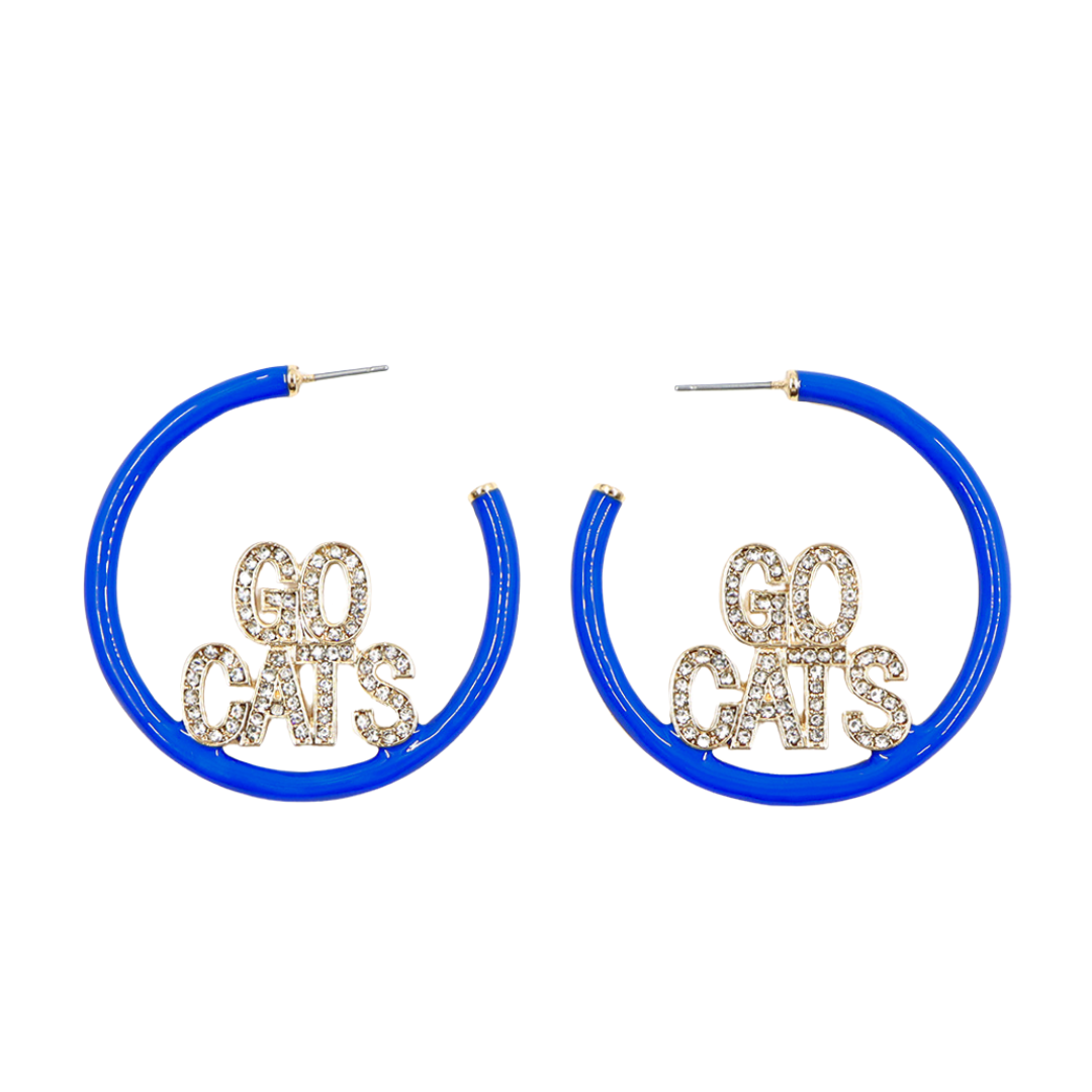 Kentucky Blue Pavé Hoop Earrings