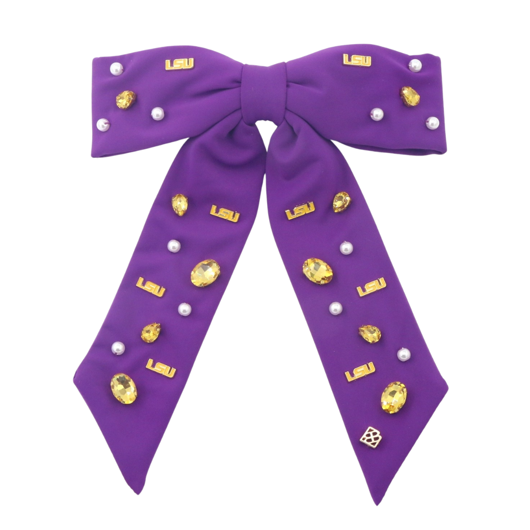 LSU Purple Bow Barrette