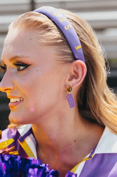 LSU Purple Thin Embroidered Headband