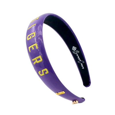 LSU Purple Thin Embroidered Headband