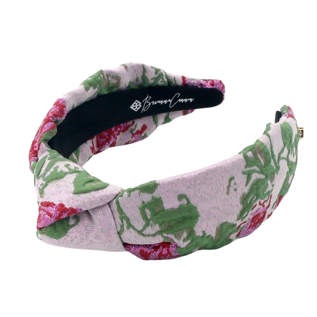 Adult Size Lavender Roses Brocade Headband