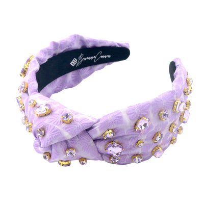 Adult Size Lavender Textured Headband with Crystals