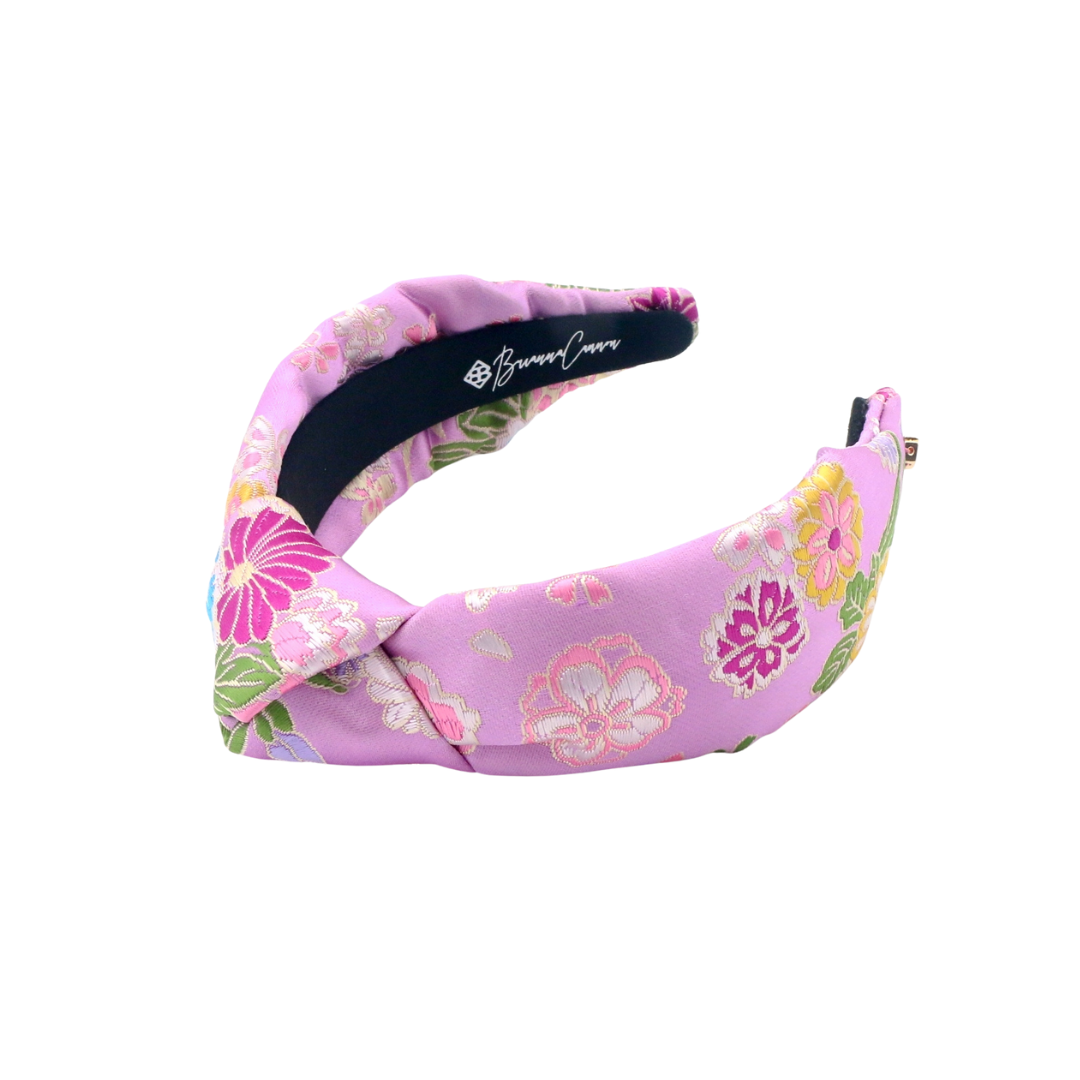 Child Size Lavender Floral Silk Headband