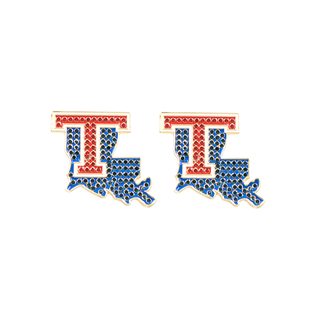 Louisiana Tech Pavé Logo Studs