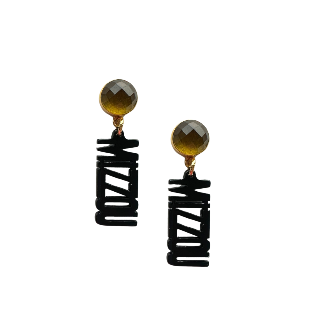 Missouri Mini Black MIZZOU Earrings